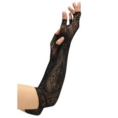 Baci Fingerless Lace Opera Glove Black